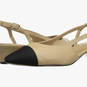 Vaneli Aliz Pudding Nappa/Black Slingback Shoe [Size 9.5, W (C)]